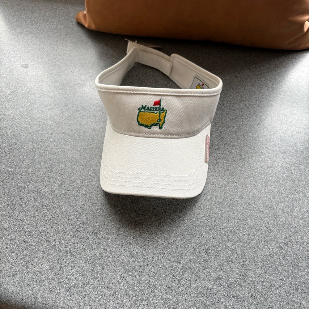 Masters White Visor with Green Embroidery